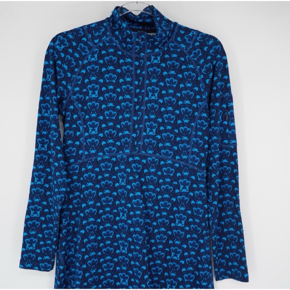 Title Nine Dream Getaway Long Sleeve Dress Venetian Blue Print Small Activewear - Picture 4 of 11
